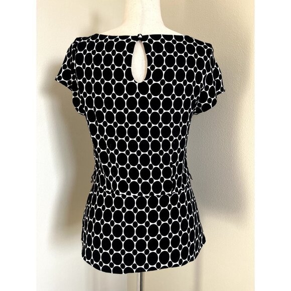 WHBM Mod Black & White Polka Dot Top S - Picture 3 of 10